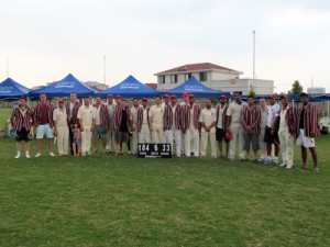 Kowloon and Dragons players, showing the historic SCC blazers